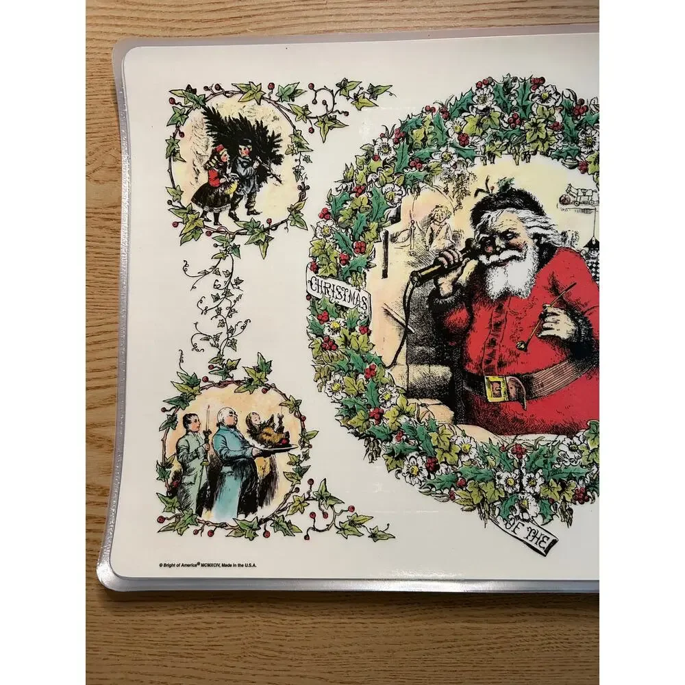 New bundle of 4 vintage laminated Christmas 🎄 Themed placemats Double Sided